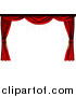 Vector Illustration of a 3d Red Theater Stage Curtains Pulled to the Sides by AtStockIllustration