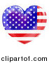 Vector Illustration of a 3d Reflective American Flag Heart by AtStockIllustration