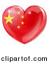 Vector Illustration of a 3d Reflective Chinese Flag Heart by AtStockIllustration