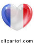 Vector Illustration of a 3d Reflective French Flag Heart by AtStockIllustration