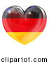 Vector Illustration of a 3d Reflective German Flag Heart by AtStockIllustration