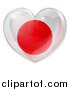 Vector Illustration of a 3d Reflective Japanese Flag Heart by AtStockIllustration