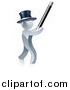 Vector Illustration of a 3d Silver Man Magician Using a Baton by AtStockIllustration