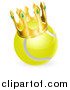 Vector Illustration of a 3d Tennis Ball Wearing a Golden Crown by AtStockIllustration