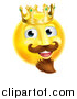 Vector Illustration of a 3d Yellow Smiley Emoji Emoticon Face King Wearing a Crown by AtStockIllustration