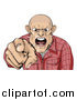 Vector Illustration of a Angry Skinhead Man Yelling and Pointing by AtStockIllustration