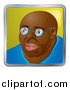 Vector Illustration of a Bald African American Man Wearing Glasses by AtStockIllustration