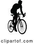 Vector Illustration of a Bicycle Riding Bike Cyclist in Silhouette by AtStockIllustration