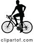 Vector Illustration of a Bicycle Riding Bike Cyclist in Silhouette by AtStockIllustration