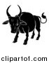 Vector Illustration of a Black and White Chinese Zodiac Ox by AtStockIllustration