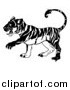 Vector Illustration of a Black and White Chinese Zodiac Tiger in Profile by AtStockIllustration