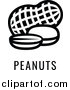 Vector Illustration of a Black and White Food Allergen Icon of Peanuts over Text by AtStockIllustration