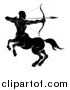 Vector Illustration of a Black and White Horoscope Zodiac Astrology Sagittarius Centaur Archer by AtStockIllustration