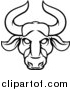Vector Illustration of a Black and White Lineart Taurus Bull Astrology Zodiac Horoscope by AtStockIllustration