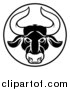 Vector Illustration of a Black and White Zodiac Horoscope Astrology Taurus Bull Circle Design by AtStockIllustration