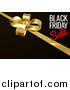 Vector Illustration of a Black Friday Sale Text Design with a Gift Bow on Black by AtStockIllustration