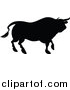 Vector Illustration of a Black Silhouetted Bull Cow by AtStockIllustration