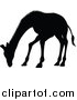 Vector Illustration of a Black Silhouetted Giraffe Grazing by AtStockIllustration