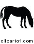 Vector Illustration of a Black Silhouetted Horse Grazing by AtStockIllustration