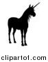 Vector Illustration of a Black Silhouetted Unicorn by AtStockIllustration