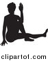 Vector Illustration of a Black Silhouetted Woman in a Yoga Pose by AtStockIllustration