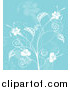 Vector Illustration of a Blue Flower Background by AtStockIllustration