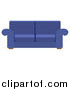 Vector Illustration of a Blue Living Room Sofa by AtStockIllustration