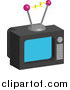 Vector Illustration of a Box Television with Antannae by AtStockIllustration