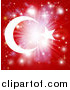 Vector Illustration of a Bright Burst of Light over a Turkish Flag by AtStockIllustration