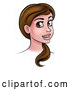Vector Illustration of a Brunette Woman's Face by AtStockIllustration