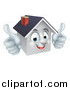 Vector Illustration of a Cartoon Happy White Home Mascot Giving Two Thumbs up by AtStockIllustration