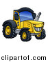Vector Illustration of a Cartoon Yellow Tractor by AtStockIllustration