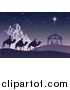 Vector Illustration of a Christian Christmas Nativity Scene with the Three Wise Men and the Birth of Baby Jesus in the Manger by AtStockIllustration