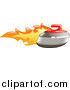 Vector Illustration of a Curling Stone on Fire by AtStockIllustration