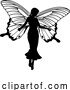 Vector Illustration of a Fairy in Silhouette with Butterfly Wings by AtStockIllustration