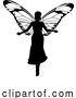 Vector Illustration of a Fairy in Silhouette with Butterfly Wings by AtStockIllustration