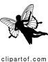 Vector Illustration of a Fairy in Silhouette with Butterfly Wings by AtStockIllustration