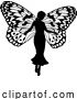 Vector Illustration of a Fairy in Silhouette with Butterfly Wings by AtStockIllustration