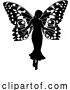 Vector Illustration of a Fairy in Silhouette with Butterfly Wings by AtStockIllustration