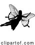 Vector Illustration of a Fairy in Silhouette with Butterfly Wings by AtStockIllustration