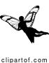 Vector Illustration of a Fairy in Silhouette with Butterfly Wings by AtStockIllustration