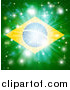 Vector Illustration of a Firework Burst over a Brazil Flag by AtStockIllustration