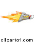 Vector Illustration of a Flaming Badminton Shuttlecock Flying past by AtStockIllustration