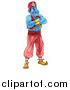 Vector Illustration of a Genie Standing with His Arms Folded by AtStockIllustration