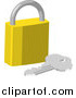 Vector Illustration of a Golden Padlock and Key by AtStockIllustration