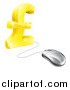 Vector Illustration of a Golden Pound Currency Symbol Connected to a Computer Mouse by AtStockIllustration