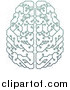Vector Illustration of a Gradient Green Artificial Intelligence Circuit Board Brain by AtStockIllustration