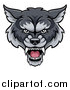 Vector Illustration of a Gray Wolf Mascot Head by AtStockIllustration