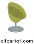 Vector Illustration of a Green Oval Chair by AtStockIllustration