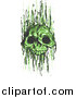 Vector Illustration of a Green Pixel Skull Virus by AtStockIllustration
